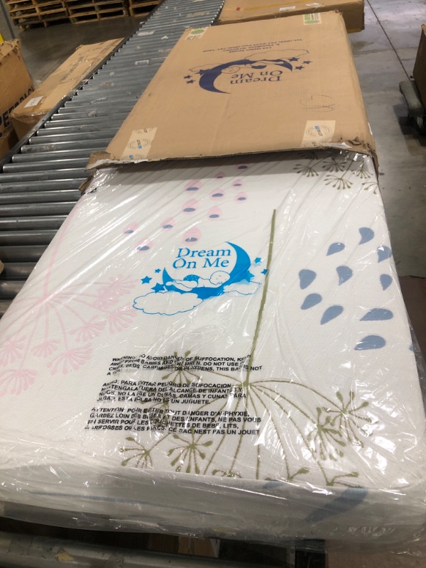 Photo 2 of Dream On Me 2 in 1 Infant Crib and Toddler Bed Mattress | Greenguard Gold and JPMA Certified Crib Mattress | Copper-Infused Toddler Layer | Removable Zipper Cover | Wildflower Floral Print