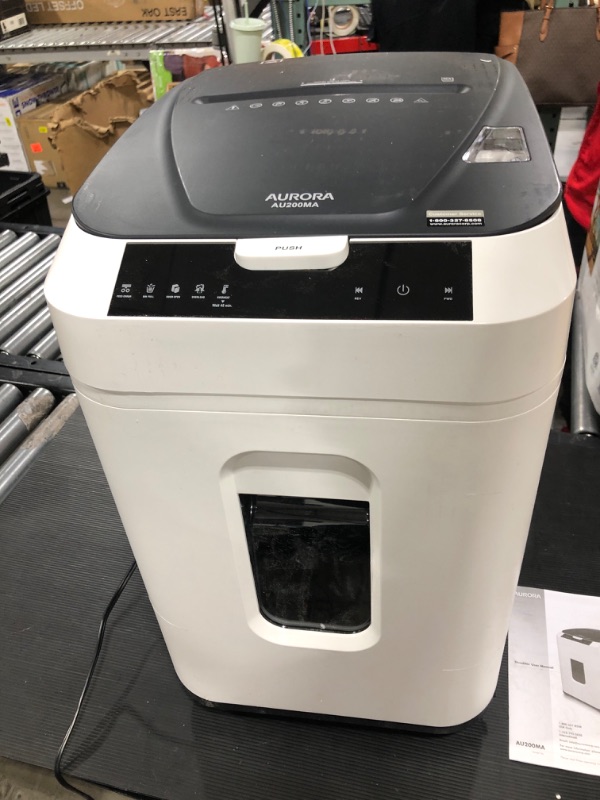 Photo 1 of Aurora Commercial Grade 200-Sheet Auto Feed High Security Micro-Cut Paper Shredder/ 60 Minutes/ Security Level P-5 