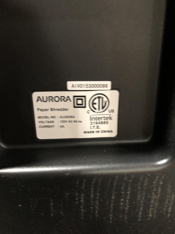 Photo 5 of Aurora Commercial Grade 200-Sheet Auto Feed High Security Micro-Cut Paper Shredder/ 60 Minutes/ Security Level P-5 