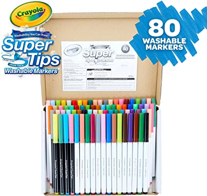 Photo 1 of Crayola Supertips Washable Markers (80ct), Scented Markers for Kids, Stocking Stuffers, Kids Gifts, Ages 3+ [Amazon Exclusive]
