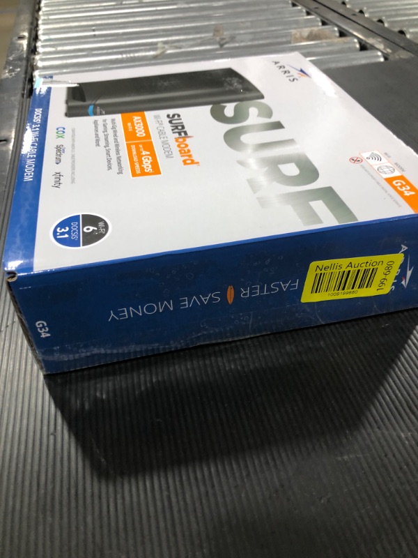 Photo 5 of ARRIS Surfboard G34 DOCSIS 3.1 Gigabit Cable Modem & Wi-Fi 6 Router (AX3000) | Approved for Comast Xfinity, Cox, Spectrum & More | Four 1 Gbps Ports | 1 Gbps Max Internet Speeds | 2 Year Warranty Cable Modem Router - DOCSIS 3.1 Cable