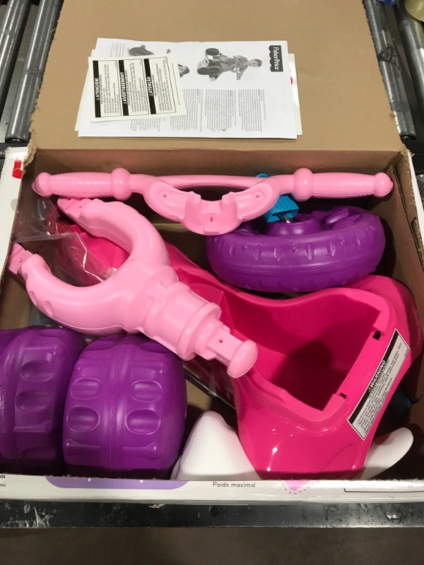 Photo 1 of Fisher-Price Barbie Tough Trike, Toddler Ride-On Toy Tricycle With Storage Compartment