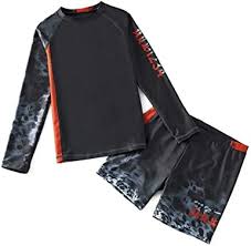 Photo 1 of Boys Swimsuit 2 Piece Swimsuits Rash Guard Bathing Suit Long Sleeve Swim Sets for Boys Size 130