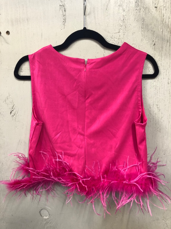 Photo 1 of *** feather is detaching from shirt***Women Tie Front Blouse Cardigan Satin V Neck Vintage Feather Sleeve Crop Top Shirt Harajuku E-Girl Streetwear (SIZE: LARGE)