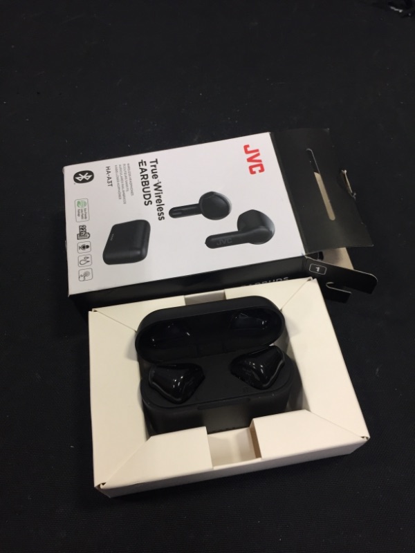 Photo 1 of JVC True Wireless Earbuds Headphones, 11mm Neodymium Magnet Driver, Touch Sensor Operation, Bluetooth 5.1, Water Resistance (IPX4), Long Battery Life (up to 22 Hours) - HAA3TB (Black)