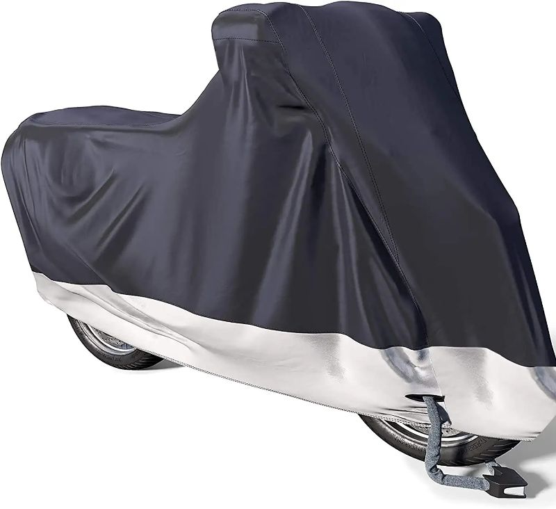 Photo 1 of Big Ant Waterproof Motorcycle Cover,Breathable Sun Snow Bike Motors Cover Custom Fit Motorcycle Up to 108 Inches Motors (XX Large & Lockholes)