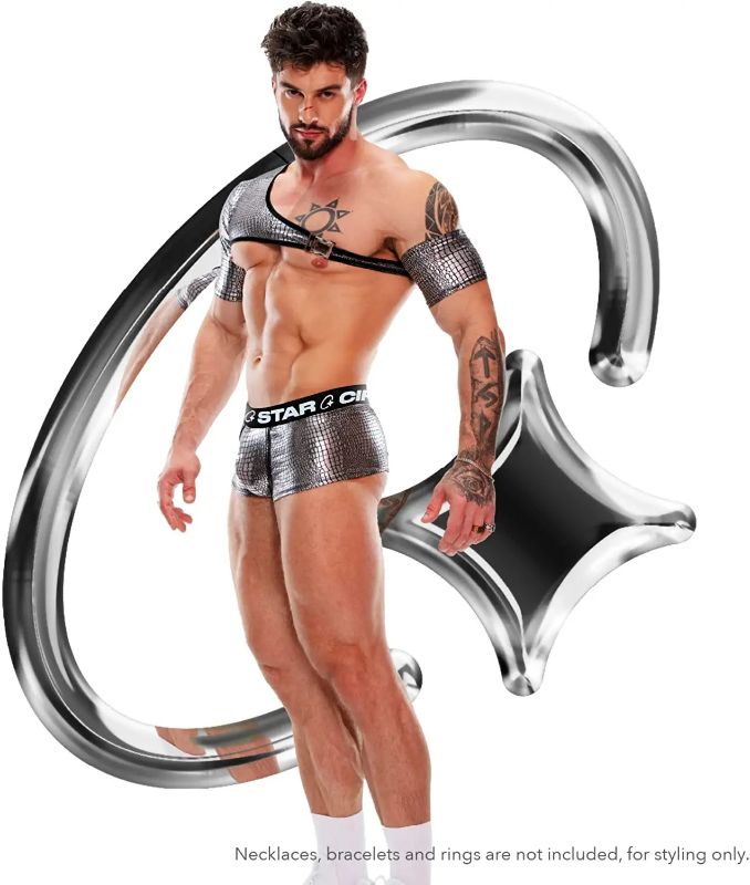 Photo 1 of Circuit Star Sliver harness for men Circuit Party cheststrap crop top halloween greek god costume set