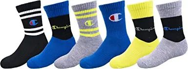 Photo 1 of Champion unisex-child Champion Kids' 6-pack Crew Socks SIZE 7C-10C
