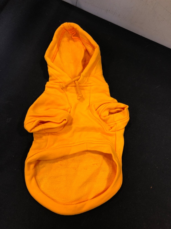 Photo 2 of Basic Dog Hoodie Pet Clothes Sweater with Hat, Casual Sports Hoodie Sweatshirt for Medium Large Dogs (Pet Hoodie Orange, Medium)
