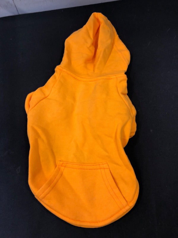 Photo 3 of Basic Dog Hoodie Pet Clothes Sweater with Hat, Casual Sports Hoodie Sweatshirt for Medium Large Dogs (Pet Hoodie Orange, Medium)
