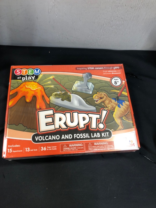 Photo 1 of ERUPT Volcano & Fossil Science Lab Kit for Kids Ages 8+ - 15 STEM Career Experiments and Activities Learn About Dinosaurs - factory sealed 
