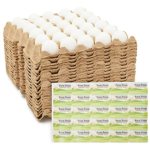 Photo 1 of 18 Pack Bulk Egg Cartons for 30 Chicken Eggs, Reusable Brown Paper Containers with Labels