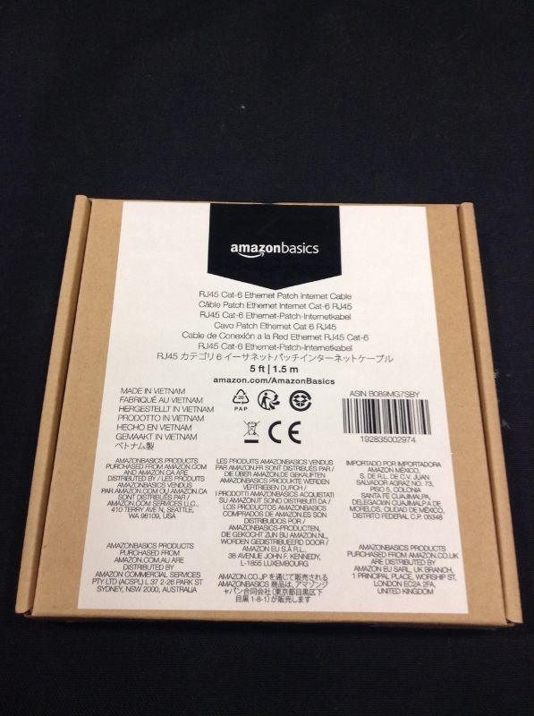 Photo 2 of Amazon Basics RJ45 Cat-6 Gigabit Ethernet Patch Internet Cable - 5 Foot ---FACTORY SEALED ---
