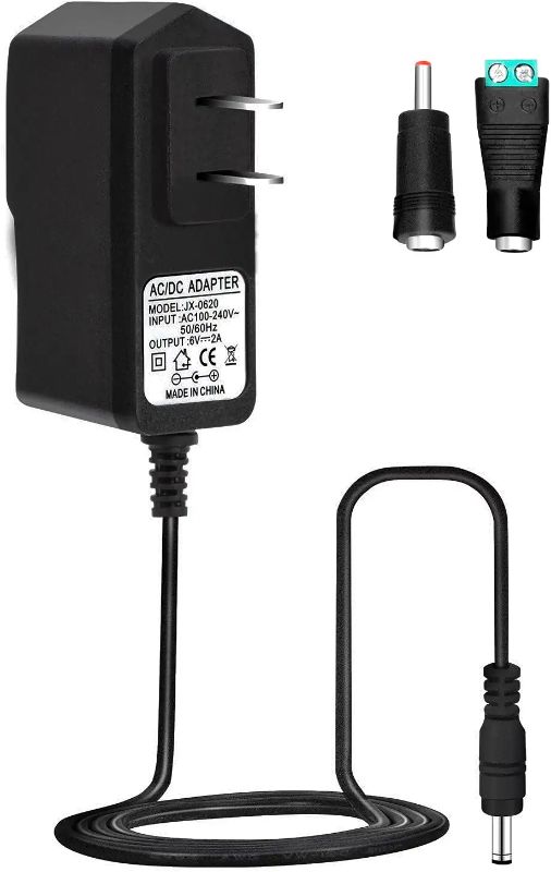 Photo 1 of TTODDE AC/DC Adapter 6V 2A 1.5A 1A 0.5A Adapter Power Supply 6V Power Cord 12W 100-240V 50-60Hz with 3.5 x 1.35mm/5.5 x 2.5mm DC Plug Compatible 6 Volt 200ma 300ma 500ma 800ma and More DC 6V Devices