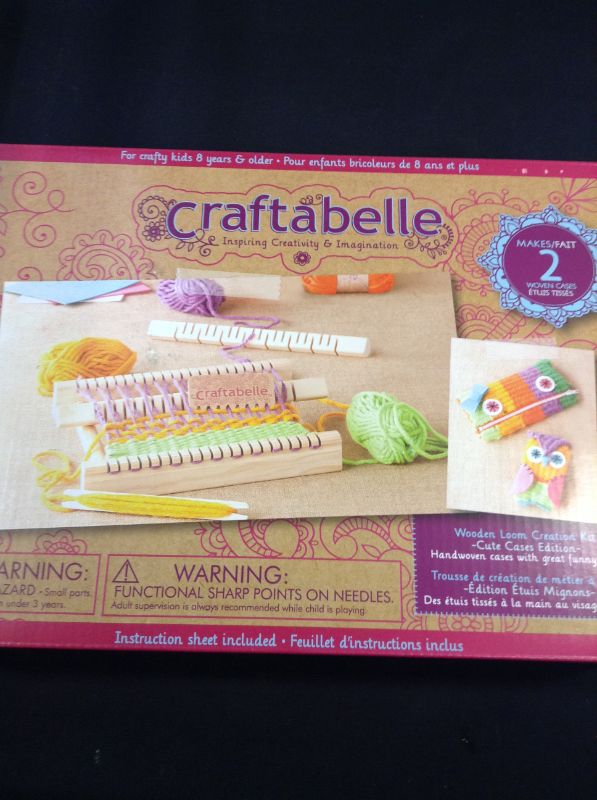 Photo 3 of Craftabelle – Wooden Loom Creation Kit – Beginner Knitting Loom Kit – 19pc Weaving Set with Yarn and Frame – DIY Craft Kits for Kids Aged 8 Years +
--- FACTORY SEALED ----