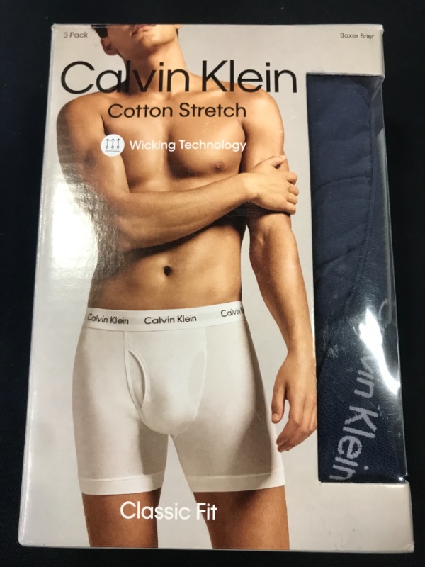 Photo 3 of Calvin Klein Men's Cotton Stretch Multipack Boxer Briefs, 3 PACK SIZE MEDIUM
