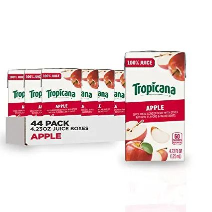 Photo 1 of (44 Boxes) Tropicana 100% Juice Box, Apple, 4.23 Fl Oz BB 10/18/22