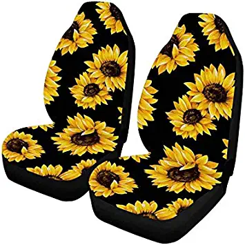 Photo 1 of FBEST Sunflowers Car Seat Covers Set of 2 Vehicle Seat Protector Car Covers for Auto Cars Sedan SUV Automotive Interior
