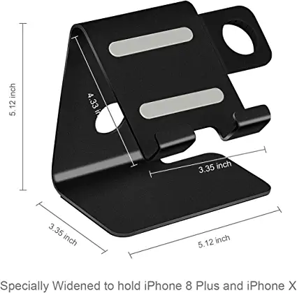 Photo 2 of Tranesca 2 in 1 Charging Stand Compatible with Apple Watch Series 8/7/6/5/4/3/2/1/SE (38mm/40mm/41mm/42mm/44mm/45mm) and iPhone/iPad (Silver-Must Have Apple Watch Accessories)
