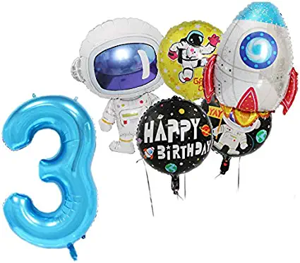 Photo 1 of 5Pcs Rocket Balloons Party Supplies Spaceman Mylar Balloon for Birthday Balloon Bouquet Decorations, Outer Space Theme, Baby Shower, Home Office Decor, Birthday Backdrop (3rd)

