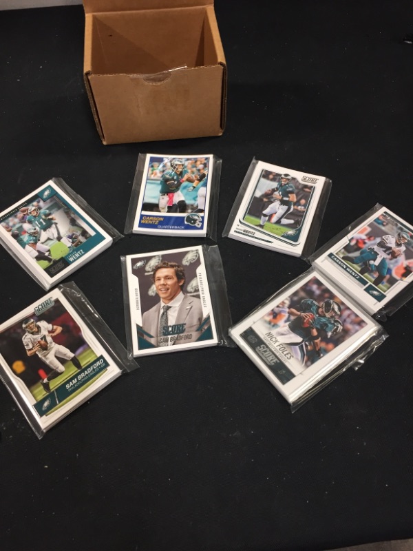 Photo 1 of 2014, 2015, 2016, 2017, 2018, 2019, 2020 Panini Score 100 Cards Lot Philadelphia Eagles 7 Team Set Lot W/Drafted Rookies