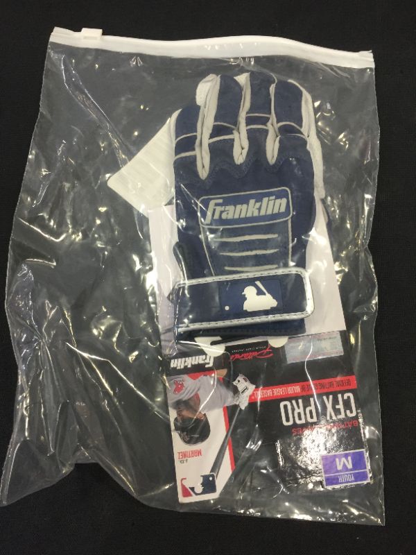 Photo 2 of Franklin MLB CFX Pro Youth Batting Gloves Pearl/Navy Medium