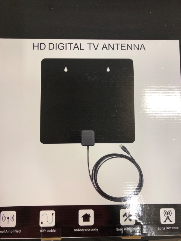 Photo 2 of HD Digital Indoor TV Antenna - Long Range Amplified 180 Miles Reception Support 4K 1080P for Television with Detachable Amplifier Signal Booster 13ft Coax HDTV Antenna Cable/AC Adapter