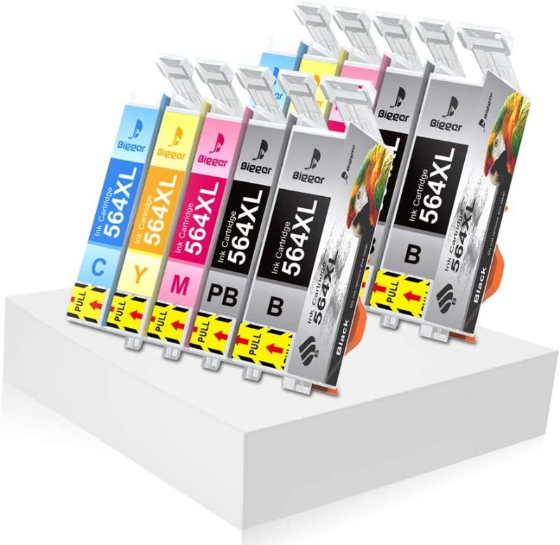 Photo 1 of Bigger Compatible Ink Cartridge Replacement for HP 564 XL use for DeskJet 3520 3522 Photosmart 7520 6520 5520 7525 5514 7510 OfficeJet (2 Black, 2 Photo Black, 2 Cyan, 2 Magenta, 2 Yellow, 10-Pack)
