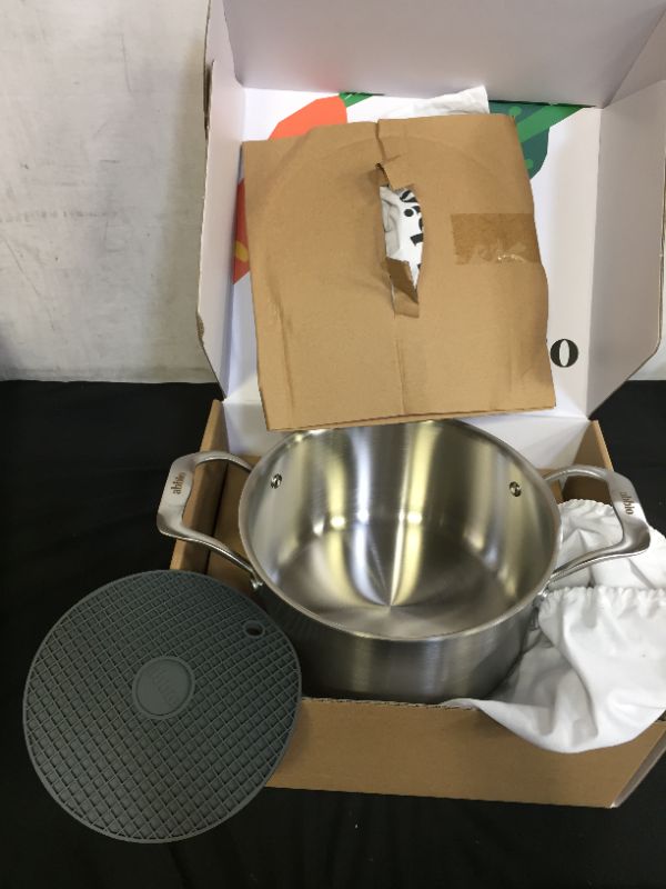 Photo 2 of Abbio Stock Pan + Lid, 6-Quart Capacity, 9.5” Diameter, Stainless Steel, Fully Clad Cookware, Induction Ready Pot, Oven & Dishwasher Safe, PFOA Free, Non Toxic, Stay Cool Handle