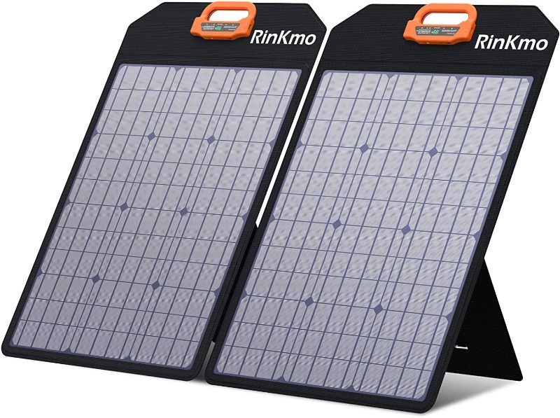 Photo 1 of RINKMO 100Watt Portable Solar Panel Power Charger Camping All Battery Power Station with Sun Light Strength Sensor for Freely Connection
