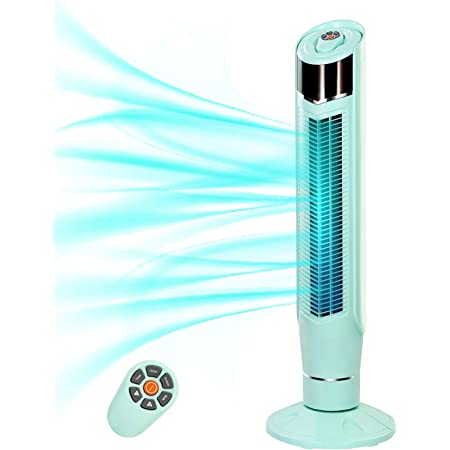 Photo 1 of Antarctic Star Tower Fan 360°Oscillating Fan Quiet Cooling 24H Timer Remote Control Powerful Standing 8 Wind Speed 3 Wind Modes Bladeless Floor Fans Portable LED Display,Bedroom Office 40-Inch GREEN
