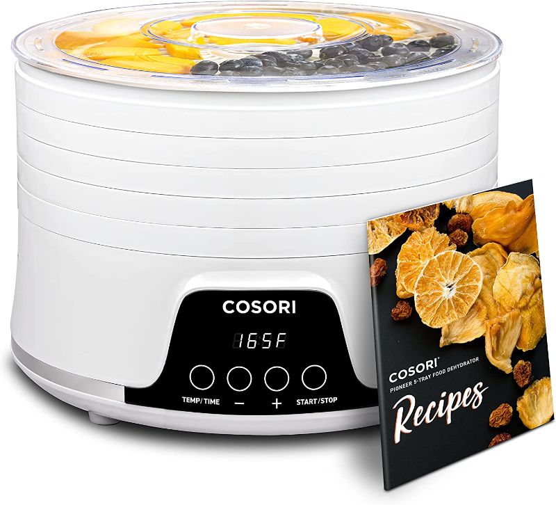 Photo 1 of COSORI Food Dehydrator for Jerky, Fruit, Meat, Dog Treats, Herbs, Vegetable, Mushrooms, and Egg, 5 Trays Machine, Small BPA-Free Dryer with Timer and Temperature Control, Up to 165°F, 50 Recipes
