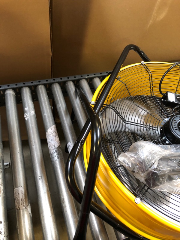 Photo 1 of Simple Deluxe 24 Inch Heavy Duty Metal Industrial Drum Fan, 3 Speed Floor Fan for Warehouse, Workshop, Factory and Basement - High Velocity , Yellow
