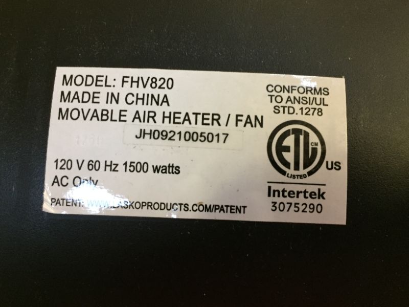 Photo 1 of Lasko FHV820 Oscillating All Season High Velocity Hybrid Fan and Space Heater in One with Remote Control, Timer, and Thermostat for Year Round Indoor Home Use
