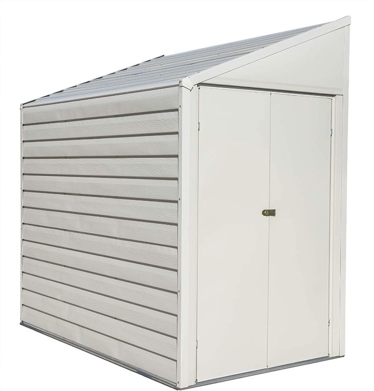 Photo 1 of (MISSING ANOTHER BOX )Arrow Shed 4' x 7' Yardsaver Compact Galvanized Steel Storage Shed with Pent Roof 
