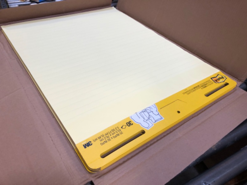 Photo 3 of Post-it Super Sticky Easel Pad, 25 x 30 Inches, 30 Sheets/Pad, 4 Pads (561VAD4PK), Yellow Lined Premium Self Stick Flip Chart Paper, Super Sticking Power
-- Factory sealed ---- 