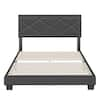 Photo 1 of Boullion Grey Linen Upholstered FULL Platform Bed Frame Charcoal
(BOX 2 OF 2 ONLY)
