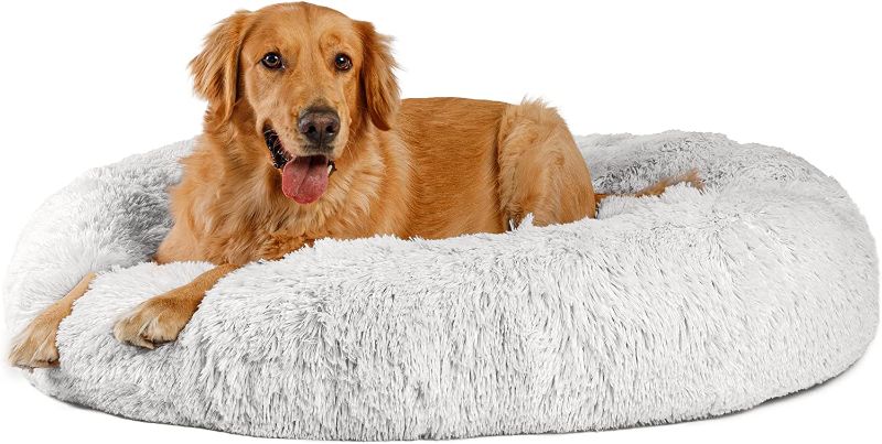 Photo 1 of Best Friends by Sheri The Original Calming Donut Cat and Dog Bed in Lux Fur, Machine Washable, High Bolster, Multiple Size XL
