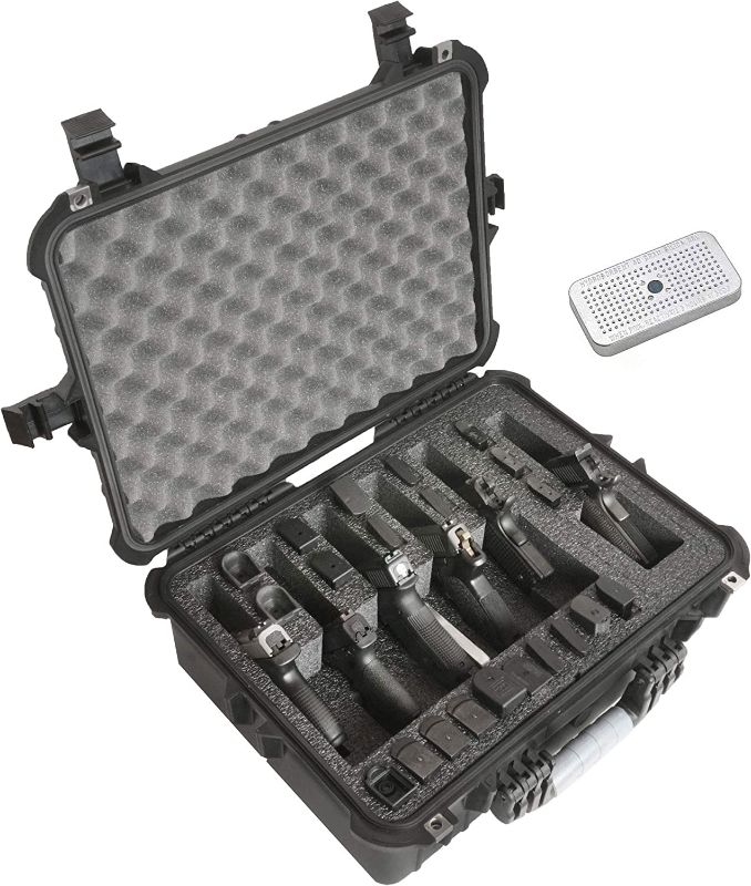 Photo 1 of Case Club 6 Pistol and 21 Magazine Pre-Cut Heavy Duty Waterproof Case with Included Silica Gel Canister to Help Prevent Gun Rust (Upgraded Gen-2)
