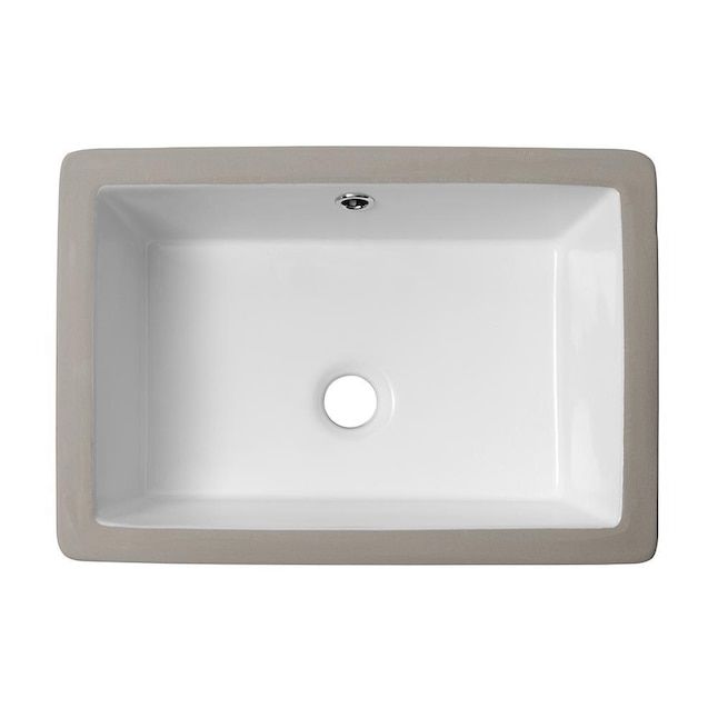 Photo 1 of 18 in. Undermount Bathroom Vessel Sink Modern Rectangle Porcelain Ceramic Lavatory Vanity Bathroom Sink in Pure White