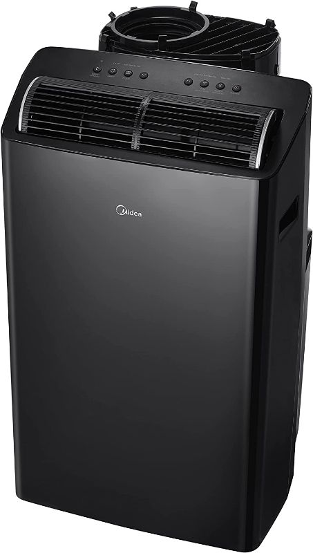 Photo 1 of Midea Duo 14,000 BTU (12,000 BTU SACC) Smart HE Inverter Ultra Quiet Portable Air Conditioner with Heat-Cools Up to 550 Sq. Ft., Works with Alexa/Google Assistant, Includes Remote Control & Window Kit