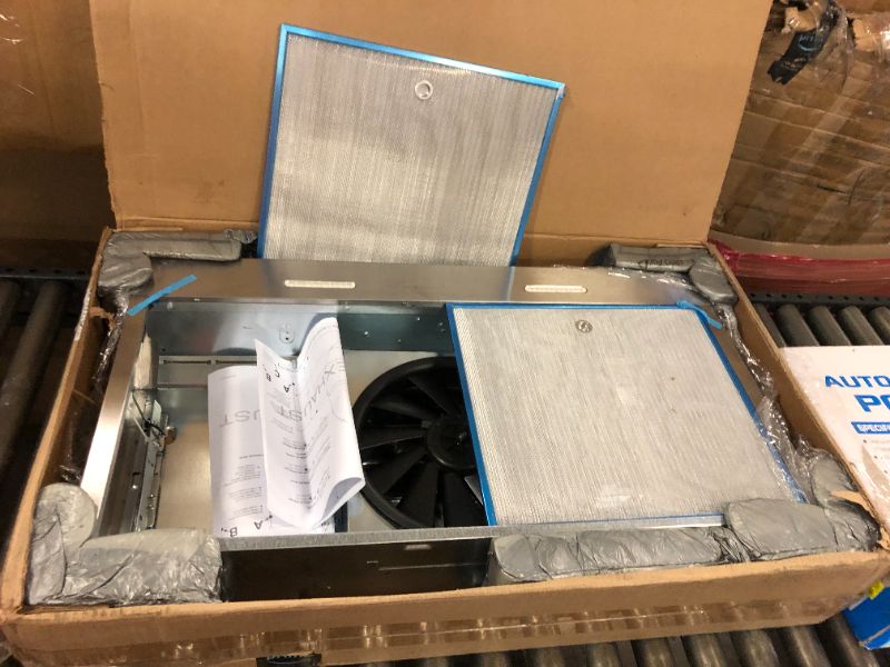 Photo 1 of Broan-NuTone BCDF136SS Glacier 36-inch Under-Cabinet Easy Install 4-Way Convertible Range Hood with 3-Speed Exhaust Fan and Light, Stainless Steel
