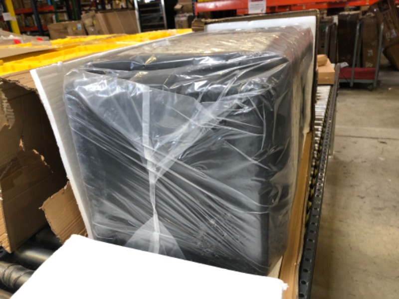 Photo 1 of Safco Products Canmeleon Outdoor/Indoor Aggregate Panel Trash Can 9472NC, Black, Natural Stone Panels, Outdoor/Indoor Use, 38-Gallon Capacity