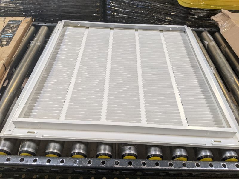Photo 3 of 26" X 26" Steel Return Air Filter Grille for 1" Filter - Easy Plastic Tabs for Removable Face/Door - HVAC Duct Cover - Flat Stamped Face -White [Outer Dimensions: 27.75w X 27.75h]