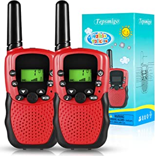 Photo 1 of Tepsmigo Walkie Talkie for Kids, Toys for 3 4 5 6 7 8 9 10 Year Old Boys Girls, 2Pack Kids Walkie Talkies - 22+99 Channels and Backlit LCD Flashlight, 3 Miles Range for Outside, Camping, Hiking
