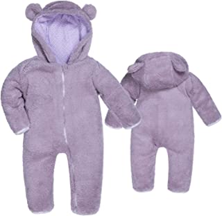 Photo 1 of BIG ELEPHANT Unisex Baby Bear Bunting Hooded Jumpsuit Cotton Fleece Long Sleeve Warm Onesies Winter Outwear Outfits 12-18 MONTHS
