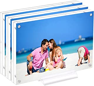 Photo 1 of Acrylic 8X10 Clear Acrylic Picture Frames, Magnetic Picture Frames with Gift Box Package, Double Sided Acrylic Photo Frames Stand in Desk or Table, Pack of 3?Bonus Microfiber Cloth + 3 Pack Stand?
