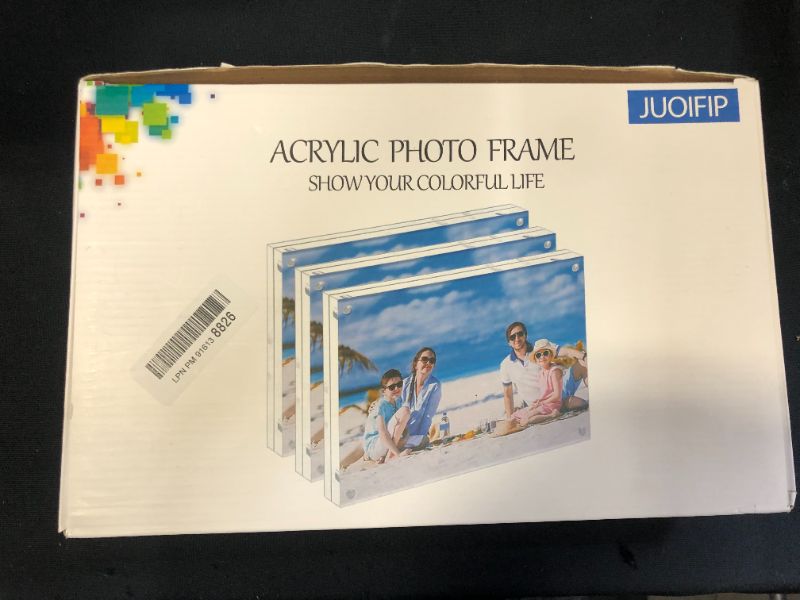 Photo 4 of Acrylic 8X10 Clear Acrylic Picture Frames, Magnetic Picture Frames with Gift Box Package, Double Sided Acrylic Photo Frames Stand in Desk or Table, Pack of 3?Bonus Microfiber Cloth + 3 Pack Stand?
