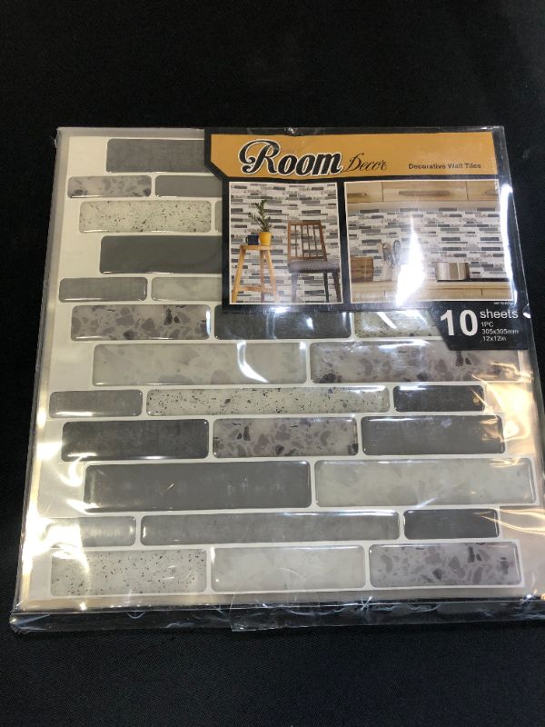 Photo 2 of Art3d Peel and Stick Brick Kitchen Backsplash Self-Adhesive Wall Tile Stone Design, 10 Sheets (Grey)
