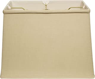 Photo 1 of 18"W Linen Fabric Slant Retro Rectangle Softback Lampshade in Beige
